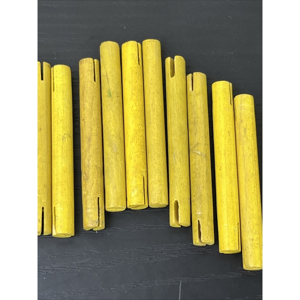 Tinkertoy 22 Wooden Rods Yellow + 3 Orange Replacement Parts Lot Vintage - Picture 10 of 15